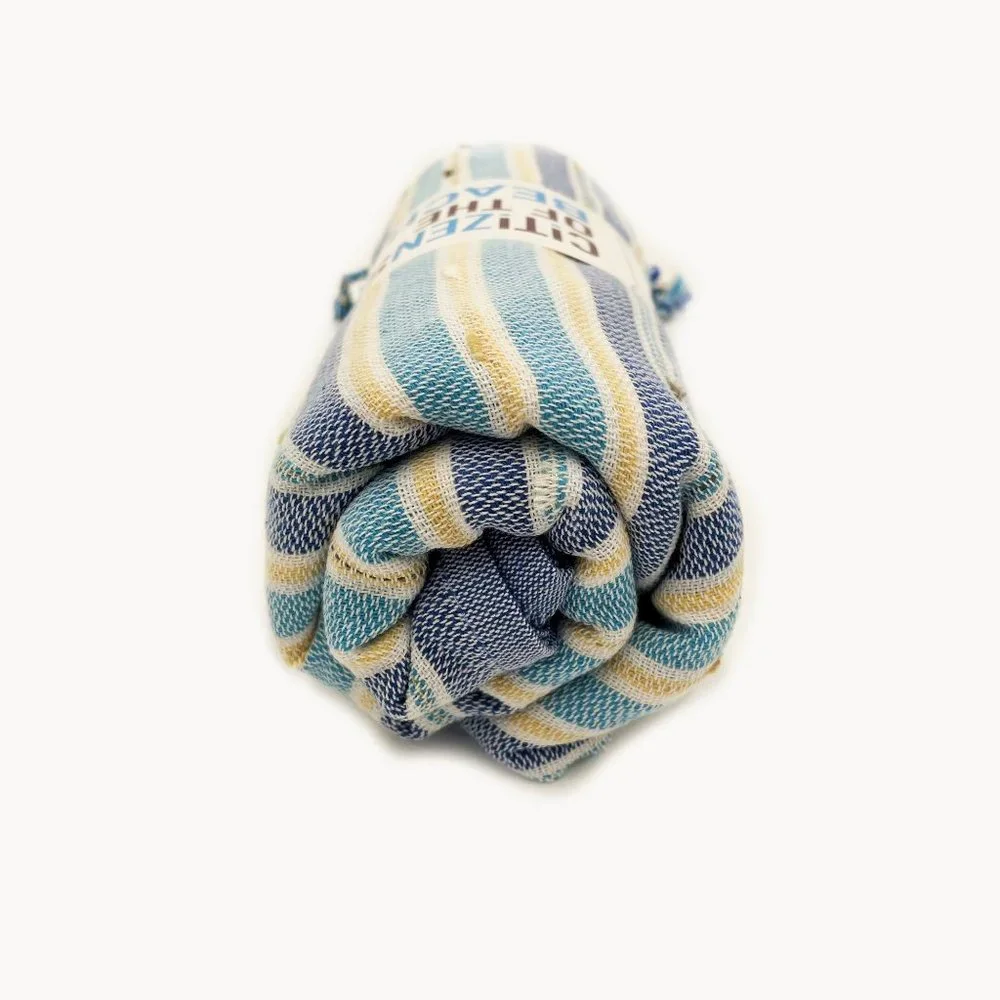 4 Turquoise Blue Yellow Bohemian Towels - 100% Turkish Cotton Beach Bath Towel